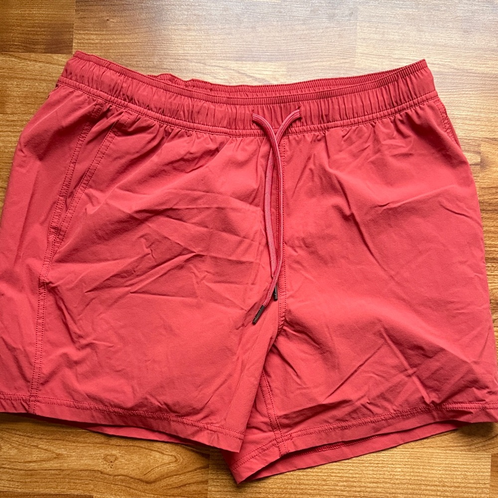 Men's Fair Harbor Swim Trunks- Size L, color red/coral